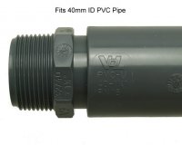 PVC Connector 20mm Glue - 3/4" Male Thread 16 Bar