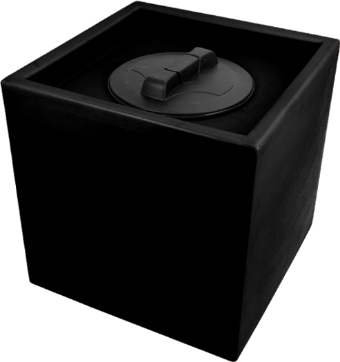 80 Litre Cube Water Tank 45 cm Square Black - Click Image to Close