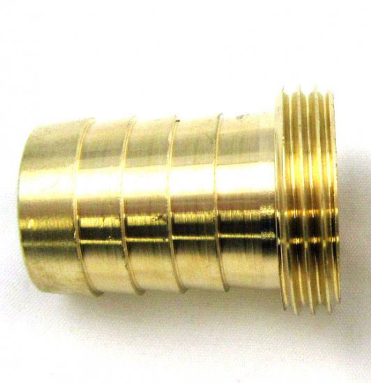 Brass Hose Tail 3/4" I/D Pipe - 3/4" Male BSP Thread - Click Image to Close