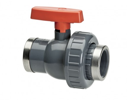 Single Union PVC Ball Valve 1" BSPF Female Thread - Click Image to Close