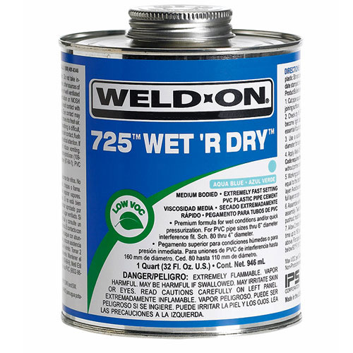 Weld On 725 Wet R Dry PVc Pipe Cement 250g - Click Image to Close